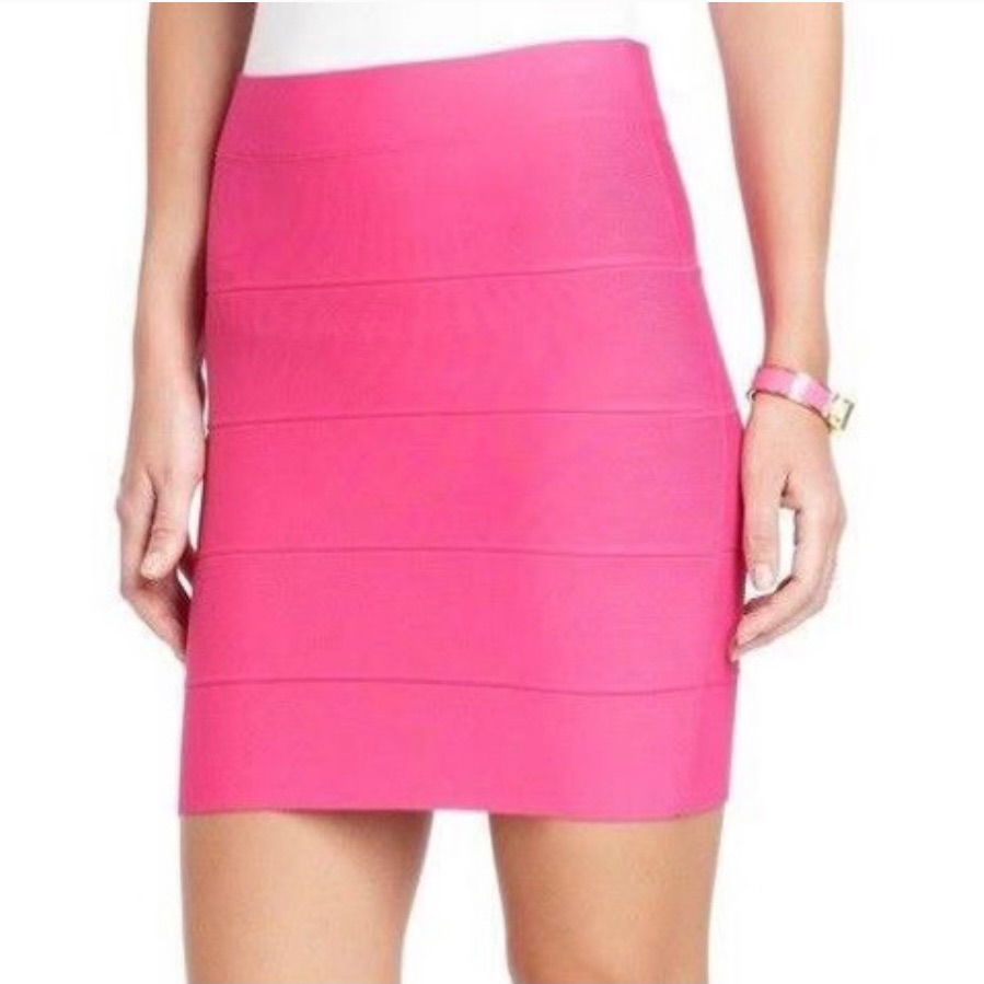 Bcbgmaxazria Simone Hot Pink Banadge Bodycon Skirt, S